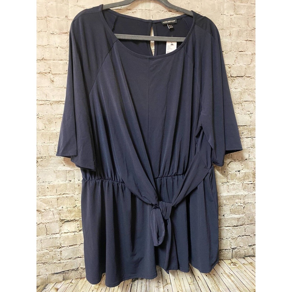 NEW! Lane Bryant Women’s Blue Cross Body Front Tied Blouse Shirt Size 18/20
